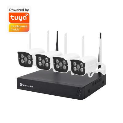 China veekei NIGHT VISION Tuya Smart Life 4CH Video Surveillance System NVR Kit 1080P WIFI Wireless CCTV NVR Camera KIT 2mp/5mp for sale