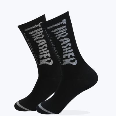 China Spandex Unisex Gray Custom Sports Socks Cotton Black White Single Cushion Breathable Mens Womens YS-M202 à venda