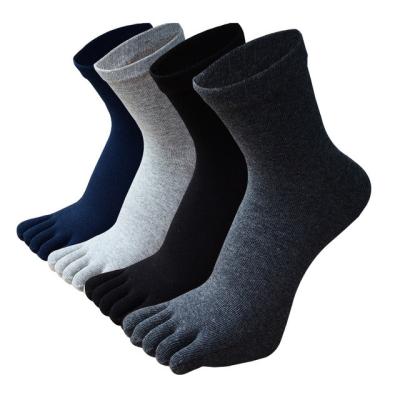 China QUICK DRY Men's Toe Socks Male Cotton Business Dress Socks Men's / 5 Finger Socks Five Fingers Black Gray White en venta