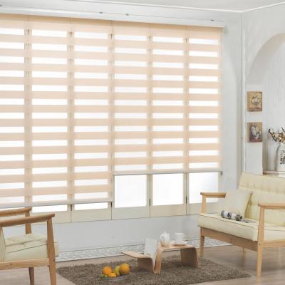 China Automatic UV Protection Roller Blind Double Layer Zebra Korean Window Curtain for sale