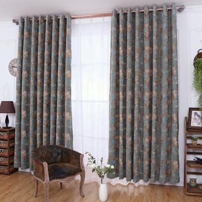 China Modern American Chenille Embossed Curtain in Blackout Style for sale