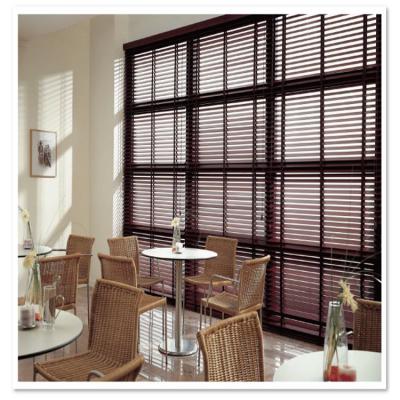 China Guangzhou UV Protection PVC Classic Wooden Horizontal Window Faux Venetian Blinds for sale