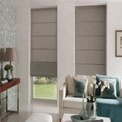 China ROMAN Automatic Battery Operated Cordless Roman Folding Shades for sale