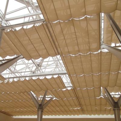 China FCS Skylight Eclectic Indoor Glass Roof Building Decor Tubular Motorized Blinds for sale