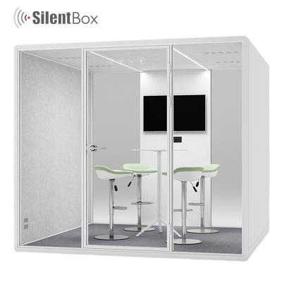 China Telephone Booth (Other) Portable Acoustic Soundproof Office Adjustable Modern Private Office 6 Soundproof People Meeting Privacy Booth for sale