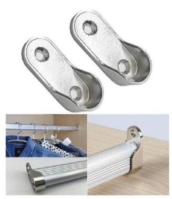 China ZINC (ZAMAK) ALLOY TUBE END SUPPORT FOR CABINET WARDROBE CLOSET ROD, WALL BRACKETS SHELF SUPPORT RAIL HOLDER for sale