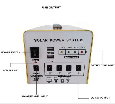 China Home Solar DC 12V 24AH LITHIUM 288WH Solar Power Generator System Solar Portable Generator for sale