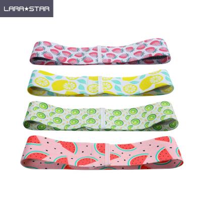 China Yoga Training Fruit Resistance Bands For Legs And Butt Anti Slip Resistance Loop Bands Elastic Fitness Band Set for sale