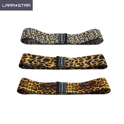 China Custom Polyester Leopard Hip Glute Circle Booty Bands Squat Resistance Bands Elastic Gym Home for sale