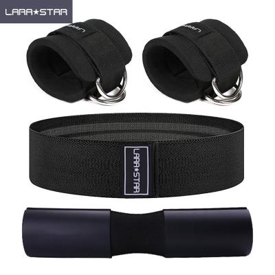 China Polyester Barbell Pad Hip Circle Resistance Booty Band Squat Band Ankle Straps For Cable Machine Exercise for sale