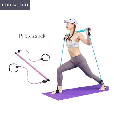 China Body Shaping Portable Yoga Pilates Bar Yoga Stick Pull Rope Muscle Bar For Home Gym Pilates Body Training for sale