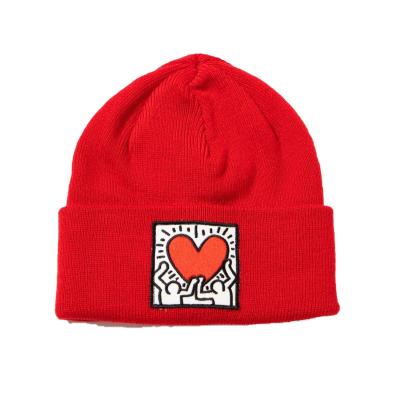 China JOINT Plain Dyed Custom Beanie Hat 100% Acrylic Warm Knitted Beanie Custom Logo for sale