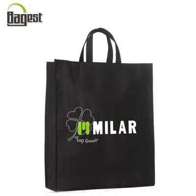 China Black Color Handled Super Market Used Promotional RPET Tote Bag For Shopping for sale