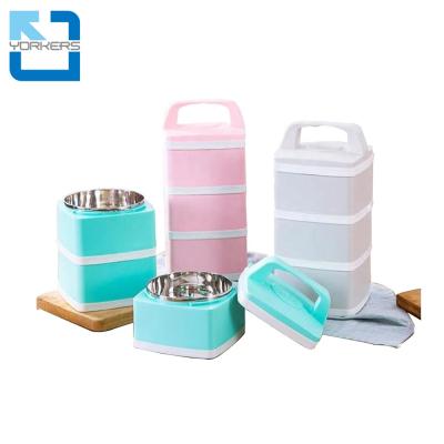 China Freshness Preservation Style Rotating Food Containers Metal Lunch Box Stainless Steel Tiffin Box New for sale