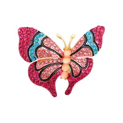 China New Hip Hop Style Butterfly Rhinestone Crystal Brooch Female Hot Style Brooch Clothing Accessories Brooch Pin for sale