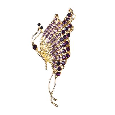 China Hip Hop New Design High-end Rhinestone Butterfly Brooch Fashion Sweater High-end Diamond-studded Accessories for sale