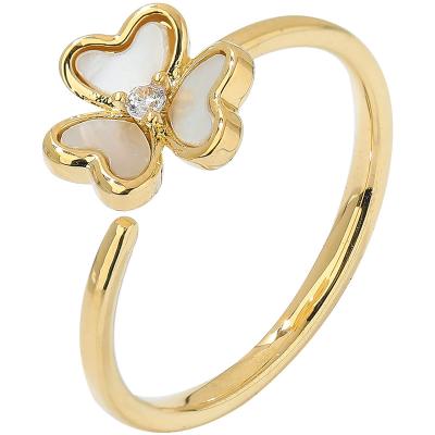 China FASHIONABLE Crystal Couple Simple Fashion Cold Wind Index Finger Ring Open Ring Girl Heart-Shaped Flower Tail Ring for sale