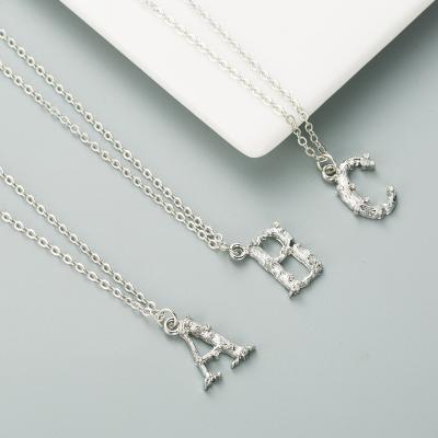 China Hiphop English Alphabet Necklace Inlaid With Wild Diamonds Clavicle Necklace for sale