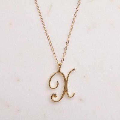 China Simple Design English Word Name Alphabet First 26 Letter Necklace FASHIONABLE Female Collar Necklace for sale