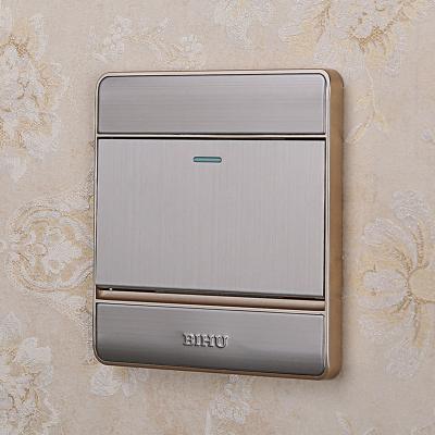 China Cheap hotel 1gang 2way stainless steel panel good quality stainless steel electric button switch for sale