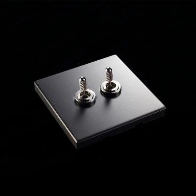 China Stainless Steel Silver Brushed Stainless Steel Metal Plate 2gang 2way High Quality Designed Wall Switch For Hotel for sale