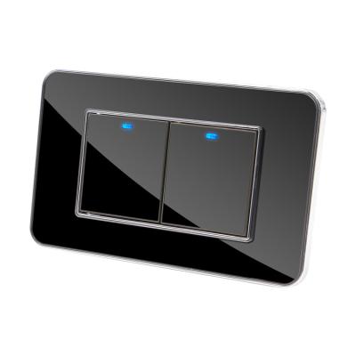 China Custom Wholesale Wall Switch 2 Gang America Latest Dual Light Wall Switch Led for sale