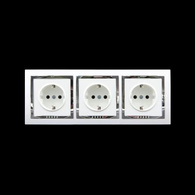 China European Eu Plug Round 2 Pin PC BIHU Wall Socket Residential / Multi-Purpose Socket 16A White Material for sale