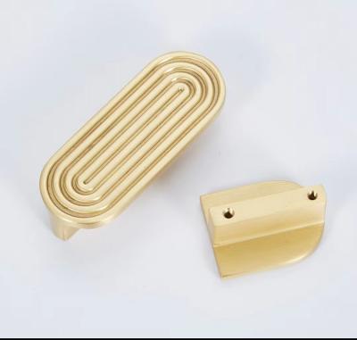 China Sterilization New Design Luxury Cabinet Drawer Pulls Modern Nordic Gold Furniture Handles for sale