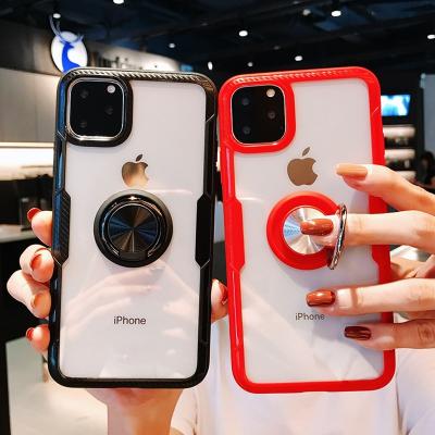 China TPU+PC for iPhone 12 13 pro XS Max Case Luxury Clear Shockproof Ring Mount Clear Magnetic Car Stand Cover for iPhone 13 for sale