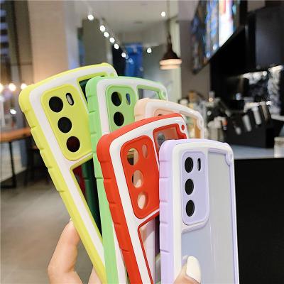 China TPU+PC For Huawei P50 lite P50 pro case Candy Hybrid Anti-slot Luxury Frontier shockproof transparent case for Huawei P50 pro for sale