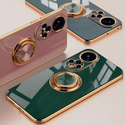 China Shockproof For Huawei P50 Case Luxury With Honor 50 Pro SE P30 P50 Shockproof Phone Cover Ring Holder Phone Case For Huawei Pro for sale