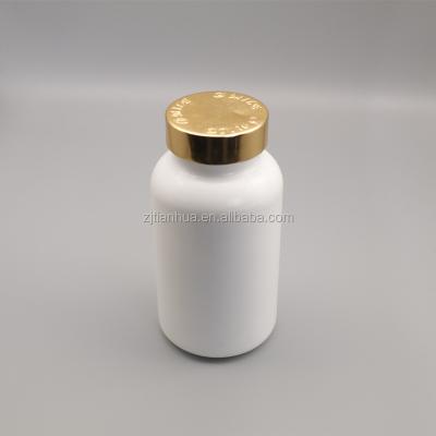 China Food Grade 120cc Recyclable White PET Plastic Capsule Bottle With Metal Cap for sale