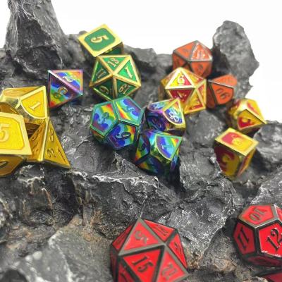 China Polyhedral Dice Set Cthulhu Running Group TRPGdice TRPGdice Cthulhu Running Group 7pcs Metal Dice Wholesale 7 Pieces Edge Multifaceted Set Pointed Solid for sale