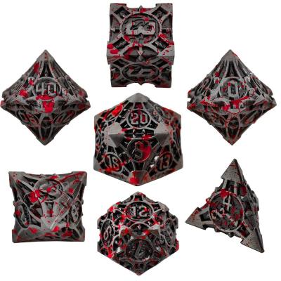 China Polyhedral Dies Set Custom 7pcs Flying Dragon Metal Dies Bloodstained Board Game Die Cuts Blood Splatter Metal Dies for sale