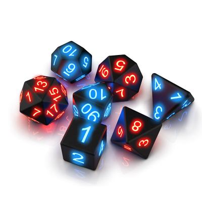 China Polyhedral Dice Set Wholesale 7pcs Tabletop Game RPG Dice Led Dice With Charging Battery For Long Battery Life for sale