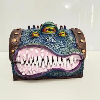 China Eco-friendly Material 3D Printed Resin Mimicking Chest Dungeons And RPG Dragons Carve Monster Treasure Box for sale