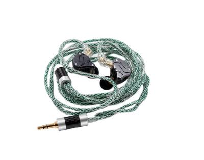 China For Earphone KZ Braid 90-11 zsx zsn original green zsn green zsn cable zs3 zs6 pro zsx with or without microphone 3.5mm plug 0.75mm pin for sale