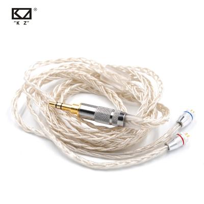 China For KZ earphone woven earphone silver plated cable HIGH FIDELITY in ear earphone headphone sound line rise cable for sale