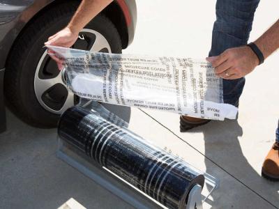 China Gedrukte Zelfklevende 48“ 4 Mil Auto Carpet Protection Film Te koop