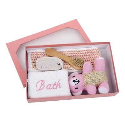 China Luxury And Beautiful Natural Wooden Bath Box Heart Pink Color Foldable Promotional Christmas Gift Set for sale