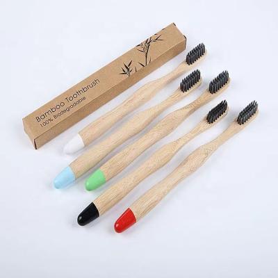 China Disposable 100% Biodegradable Travel Bamboo Soft Toothbrush For Kids for sale