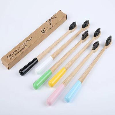 China Disposable 100% Biodegradable Travel Bamboo Soft Toothbrush For Kids for sale