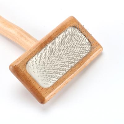 China Wholesale Bamboo Wooden Pet Cat Dog Hair Grooming Slicker Brush From Viable Factory LOW MOQ for sale