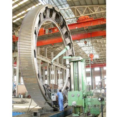 China Cement Casting Steel Customized Wheel Perimeter Module Spur Gear /Ring Gear Ball Mill Furnace /Large Large for sale