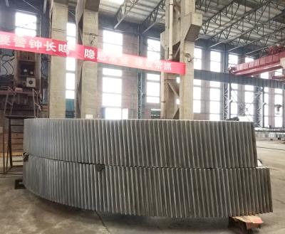 China Cement Large Diameter Casting Steel Spur Gear Wheel / Coal Mill Perimeter Gear / Rotary Kiln Ring Gear for sale