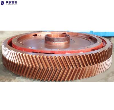 China Large Modulus Wheel Steel Gear Cement Casting Ring Gear / Rotary Kiln Perimeter Steel Gear / Coal Gear for sale