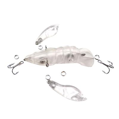 China Whole sale ABS plastic seasky fishing lure crayfish 5.5cm hard plastic bionic fish bait ABS unpainted body for sale