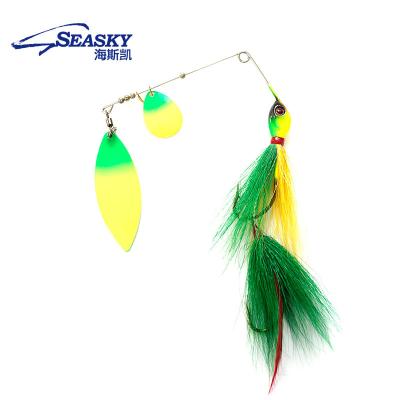 China Seasky deer hair spinnerbait spoon jig northern musk bucktail fishing lures for saltwater freshwater factory 40g SKMM04-A1 for sale