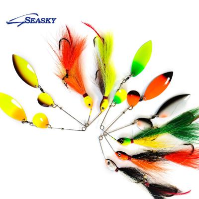 China Seasky Northern Musky Deer Hair Spinnerbait Spoon Jig bucktail Fishing Lead Lures For Saltwater Freshwater Factory 36g SKMM04-A3 for sale