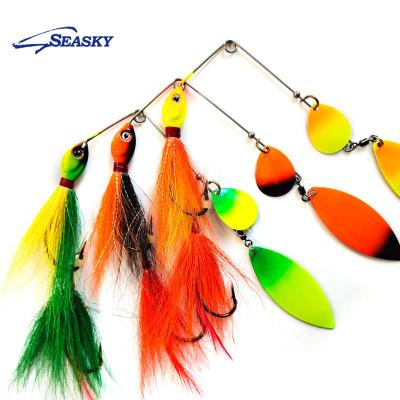 China Spinnerbait Seasky Spinnerbait Hair 36g Spinnerbait Spoon Jig Northern Musky Bucktail Fishing Lures For Saltwater Freshwater Plant for sale